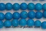 CWB857 15.5 inches 4mm round howlite turquoise beads wholesale