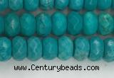 CWB902 15.5 inches 4*6mm faceted rondelle howlite turquoise beads