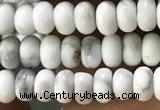 CWB916 15.5 inches 2*4mm rondelle white howlite turquoise beads