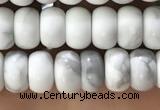 CWB917 15.5 inches 4*6mm rondelle white howlite turquoise beads