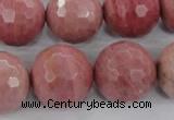 CWF08 15.5 inches 20mm faceted round pink wooden fossil jasper beads