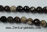 CWJ211 15.5 inches 6mm faceted round wood jasper gemstone beads