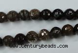 CWJ212 15.5 inches 8mm faceted round wood jasper gemstone beads