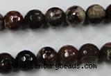 CWJ213 15.5 inches 10mm faceted round wood jasper gemstone beads