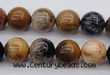 CWJ265 15.5 inches 14mm round wood jasper gemstone beads wholesale