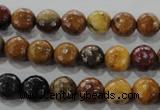 CWJ302 15.5 inches 8mm faceted round wood jasper gemstone beads