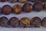 CWJ423 15.5 inches 10mm round matte wood eye jasper beads