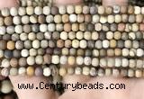 CWJ440 15.5 inches 4mm round matte wood jasper beads wholesale