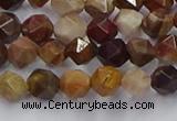 CWJ490 15.5 inches 6mm faceted nuggets wood jasper beads