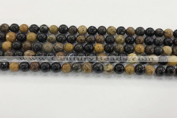 CWJ581 15.5 inches 7mm round wooden jasper beads wholesale