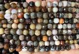 CWJ628 15 inches 6mm faceted round wooden jasper beads wholesale