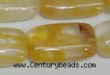 CYC11 15.5 inches 20*35mm rectangle yellow crystal quartz beads