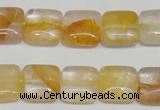 CYC12 15.5 inches 14*14mm square yellow crystal quartz beads