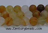 CYC140 15.5 inches 4mm round matte yellow quartz beads wholesale