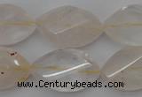 CYC201 15.5 inches 15*25mm twisted & faceted marquise yellow quartz beads