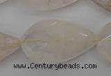 CYC206 15.5 inches 22*38mm twisted & faceted teardrop yellow quartz beads