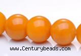 CYJ15 14mm round 16 inches yellow jade gemstone beads Wholesale