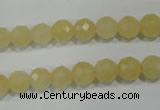 CYJ152 15.5 inches 8mm faceted round yellow jade beads wholesale