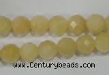 CYJ153 15.5 inches 10mm faceted round yellow jade beads wholesale