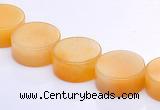 CYJ20 16 inches 12mm coin yellow jade gemstone beads Wholesale