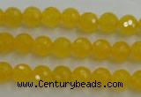 CYJ201 15.5 inches 6mm faceted round yellow jade beads wholesale