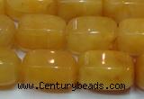 CYJ271 15.5 inches 10*14mm faceted tube yellow jade gemstone beads