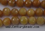 CYJ324 15.5 inches 10mm faceted round yellow jade beads wholesale