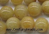 CYJ403 15.5 inches 10mm round yellow jade gemstone beads