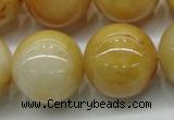 CYJ407 15.5 inches 18mm round yellow jade gemstone beads