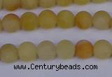 CYJ601 15.5 inches 6mm round matte yellow jade beads wholesale