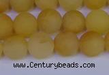 CYJ603 15.5 inches 10mm round matte yellow jade beads wholesale