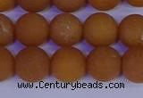 CYJ613 15.5 inches 10mm round matte yellow jade beads wholesale