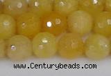 CYJ641 15.5 inches 10mm faceted round yellow jade beads wholesale