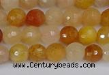 CYJ646 15.5 inches 6mm faceted round mixed yellow jade beads