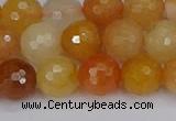 CYJ648 15.5 inches 10mm faceted round mixed yellow jade beads