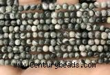 CZJ410 15.5 inches 4mm round green zebra jasper beads wholesale