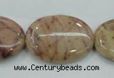 CZJ84 16 inches 22*30mm oval red zebra jasper beads wholesale