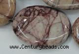 CZJ85 16 inches 30*40mm oval red zebra jasper beads wholesale