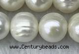 FWP123 15 inches 11mm - 12mm potato white freshwater pearl strands