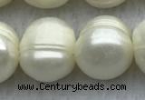 FWP134 15 inches 12mm - 13mm potato white freshwater pearl strands