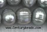 FWP139 15 inches 8mm - 9mm potato grey freshwater pearl strands