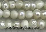 FWP18 14.5 inches 3mm - 4mm potato white freshwater pearl strands