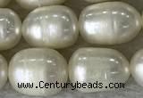 FWP190 15 inches 7mm - 8mm rice white freshwater pearl strands