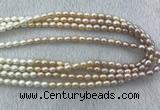 FWP210 15 inches 6mm - 7mm rice mixed color freshwater pearl strands