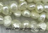 FWP231 14.5 inches 3mm - 4mm baroque white freshwater pearl strands