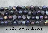 FWP247 15 inches 7mm - 8mm baroque black freshwater pearl strands