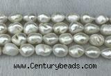 FWP312 15 inches 12mm - 13mm baroque white freshwater pearl strands