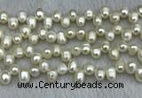 FWP340 Top-drilled 7mm - 8mm potato white freshwater pearl strands