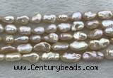 FWP355 8mm - 9mm baroque light purple freshwater pearl strands