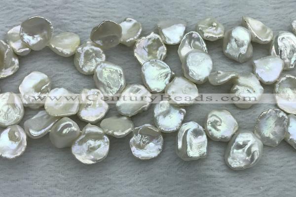 FWP375 Top-drilled 12mm - 15mm keshi freshwater pearl beads